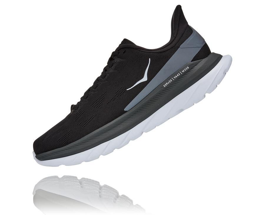 Running Shoes Mens - Hoka One One Mach 4 - Black/White - MFOHTPY-93